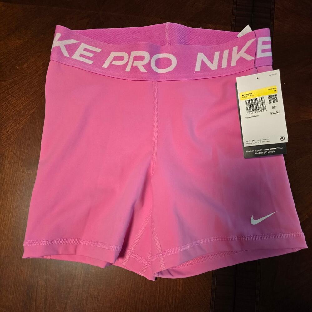 Nike Pro Women's Pink Athletic Shorts small Support NWT